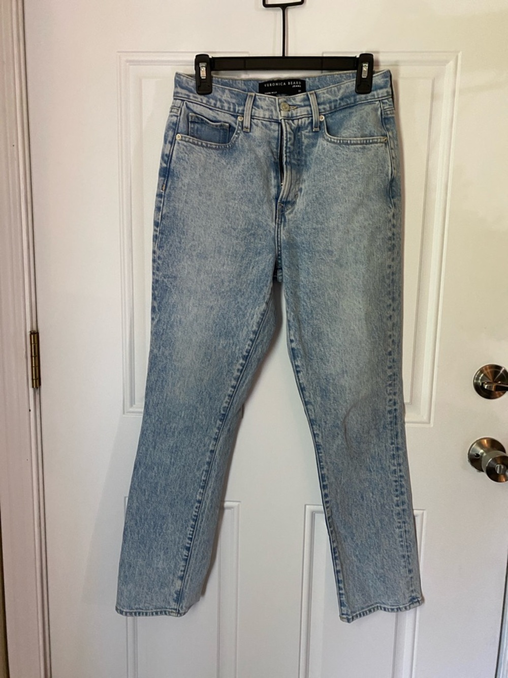 Veronica Beard Light Blue Alenah Slim Straight High Rise Denim Jeans size 27